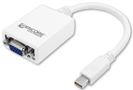 Encore Adaptador Mini DisplayPort Macho -  VGA (D-Sub) Hembra, Blanco