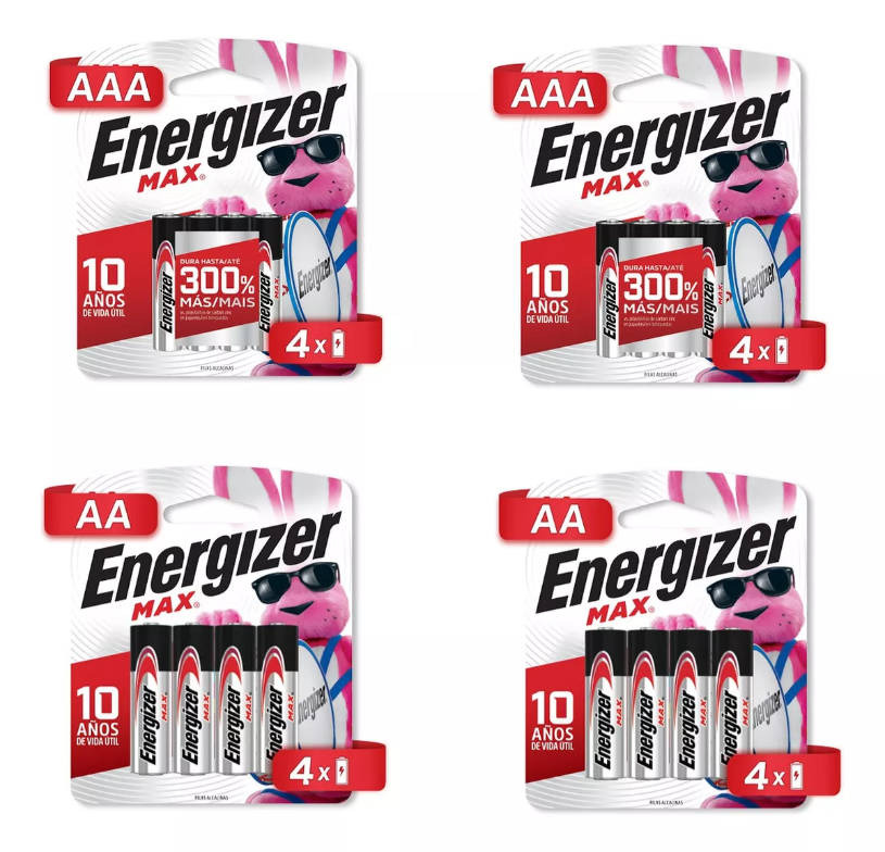 Energizer Pila No-Recargable AA/AAA, 1.5V - incluye 8 Pilas AA y 8 Pilas AAA