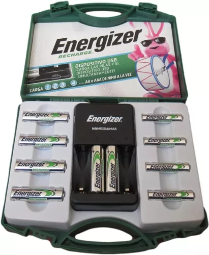 Energizer Cargador de Pilas AA/AAA Recharge - Incluye 6 pilas AA Y 4 Pilas AAA