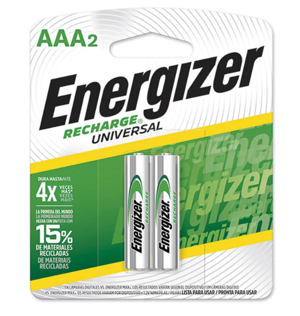 Energizer Pila Recargable AAA, 1.2V, 12 Piezas