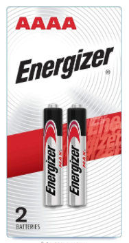 Energizer  Pila Alcalina AAAA, 1.5V, 2 Piezas