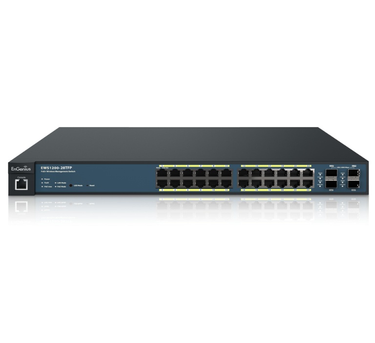Switch EnGenius Gigabit Ethernet Neutron EWS1200-28TFP, 24 Puertos 10/100/1000Mbps +  4 Puertos SFP, 56 Gbit/s, 8000 Entradas - Administrable