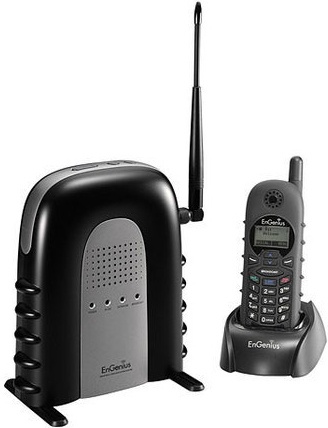 EnGenius Teléfono de Ultra Largo Alcance DECT SN-902, Inalámbrico, Función Walkie-Talkie, Negro/Plata