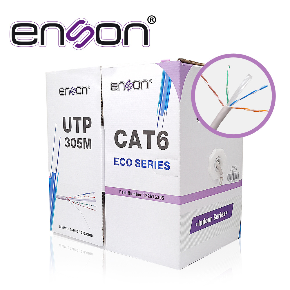 Enson Bobina de Cable Ethernet Cat6, UTP, 305 Metros