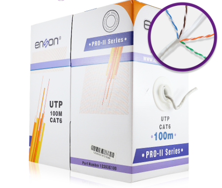 Enson Bobina de Cable Ethernet Cat6, UTP, 100 Metros