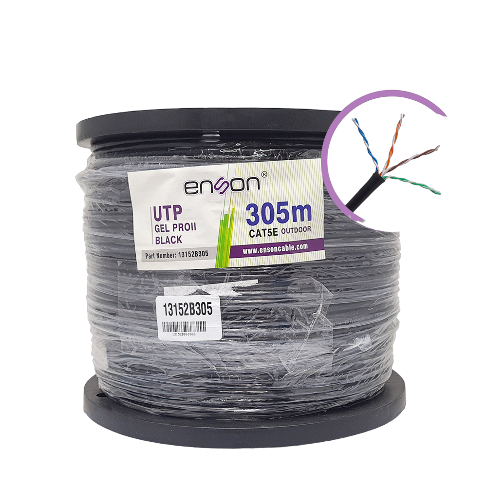 Enson Bobina de Cable Ethernet Cat5e, UTP, 305 Metros