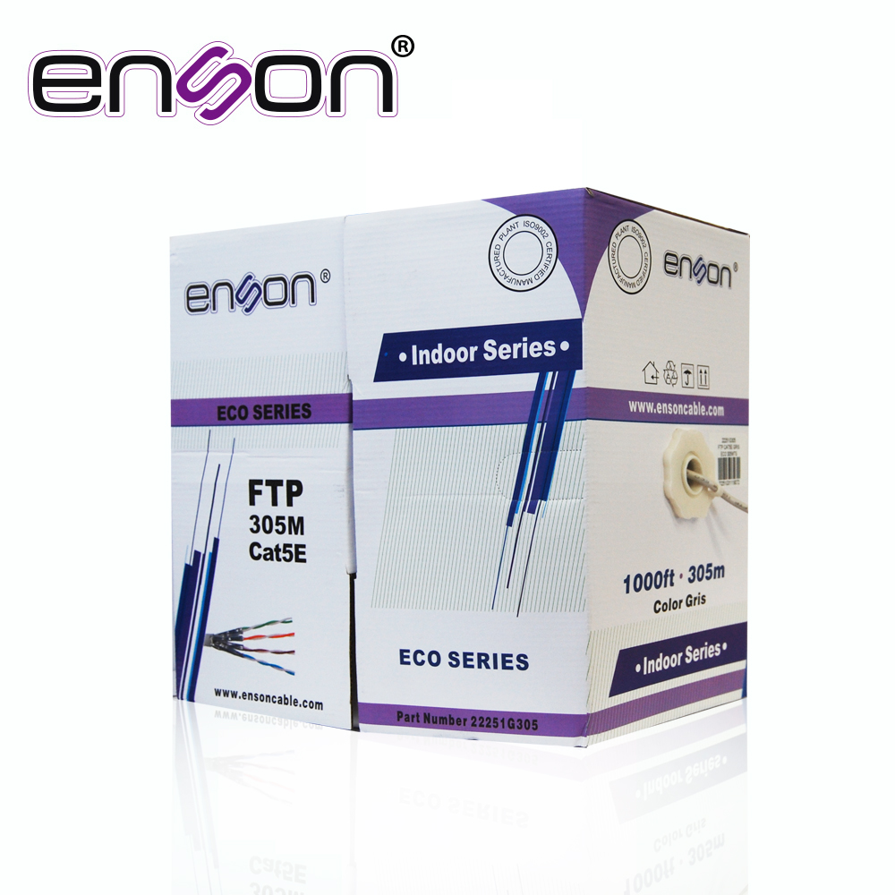 Enson Bobina de Cable Ethernet Cat5e, F/FTP, 305 Metros