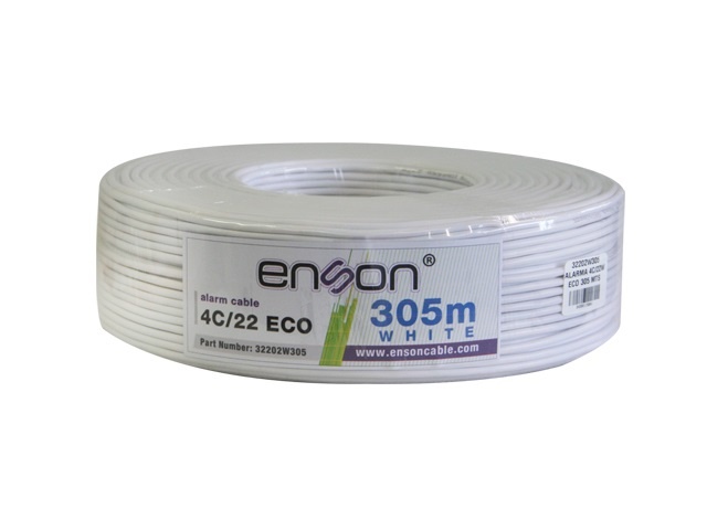 Enson  Bobina de Cable para Alarma, 305 Metros, Blanco