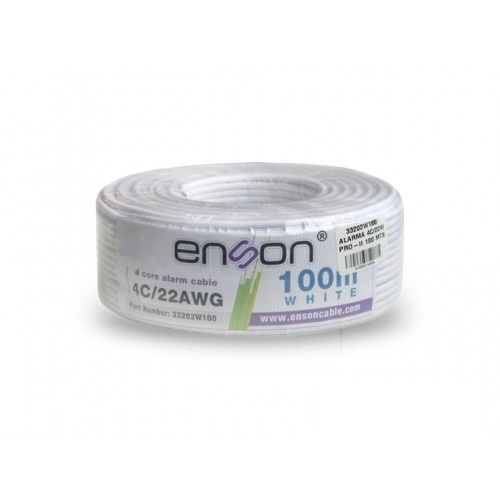 Enson Bobina de Cable Alarma 33202W100 4C/22W PRO-II, 100 Metros, Blanco