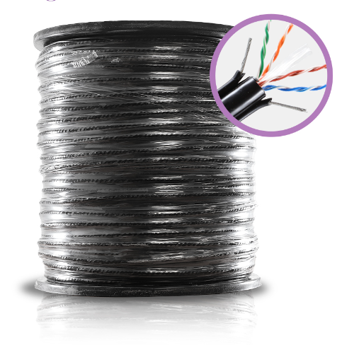 Enson Bobina de Cable Ethernet Cat6, UTP, 305 Metros