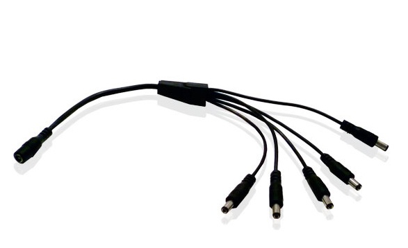 Enson Cable Distribuidor 1 a 5 Canales, 40cm, Negro