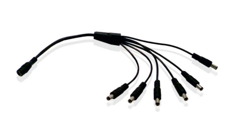Enson Cable Distribuidor 1 a 6 Canales, 40cm, Negro