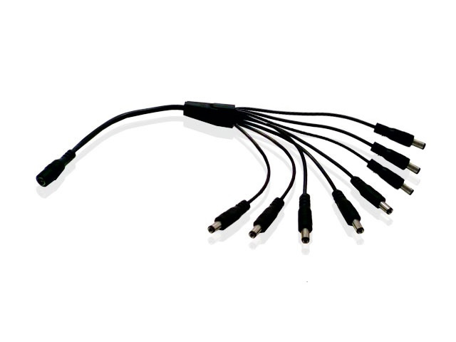 Enson Cable Distribuidor 1 a 8 Canales, 40cm, Negro
