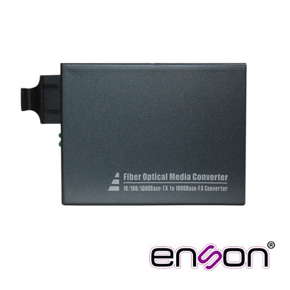 Enson Convertidor de Medios Gigabit Ethernet a Fibra Óptica SC Multimodo/Monomodo, 1000Mbit/s, hasta 550 Metros