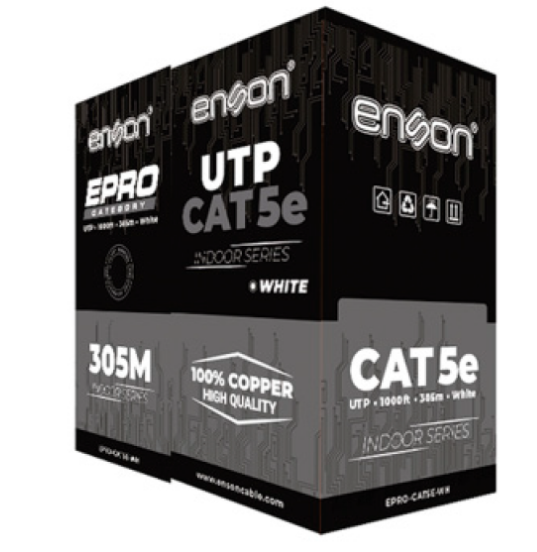 Enson Bobina de Cable Ethernet Cat5e, UTP, 305 Metros