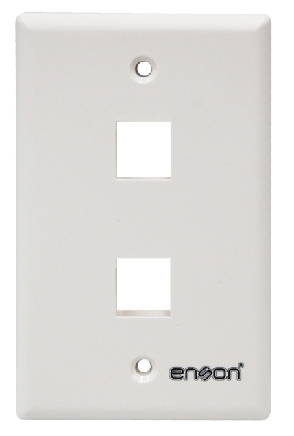 Enson Placa de Pared Cat6/Cat5e, 2 Puertos, Blanco