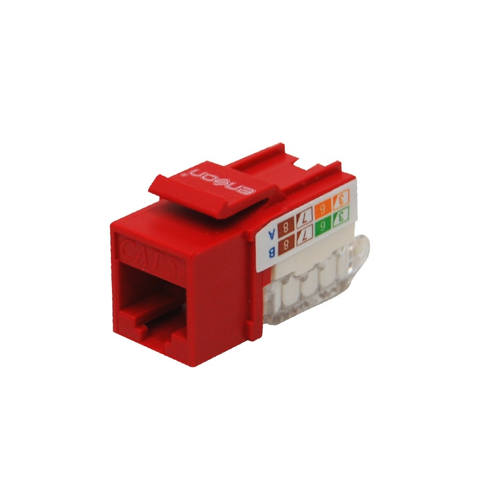  Enson Jack Keystone de Red Cat5e UTP, RJ-45, Rojo/Blanco