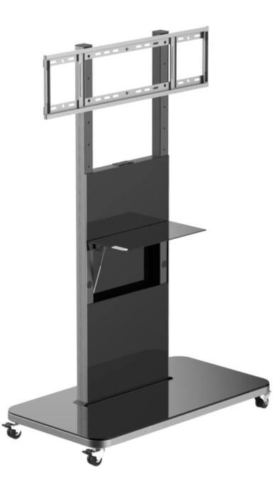 Epcom Soporte Móvil de Piso para Pantalla 55" - 86", hasta 100kg, Negro/Plata