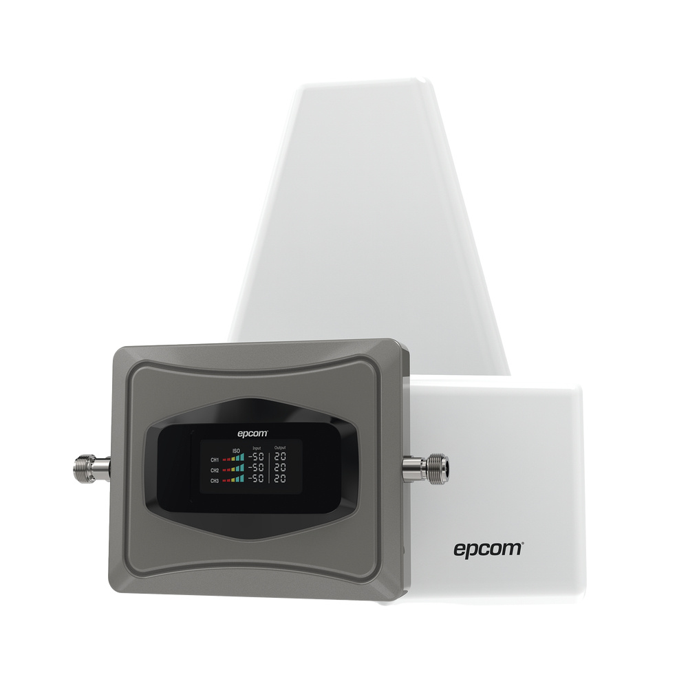 Epcom Amplificador de Señal Celular 4G LTE, 824 - 1755 MHz, 70dB, hasta 1000 Metros