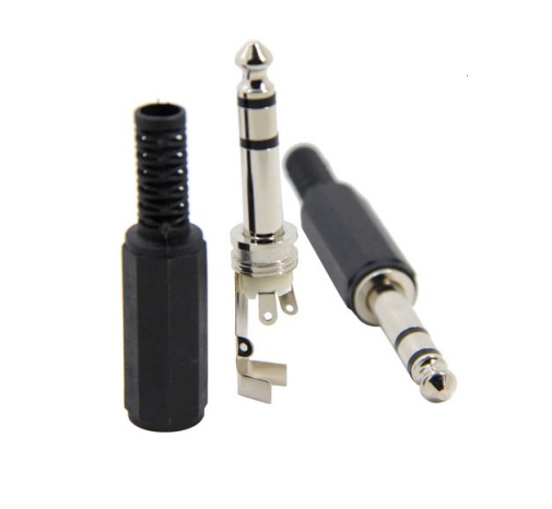 Epcom Conector Coaxial 6.3mm Macho, Negro/Plata