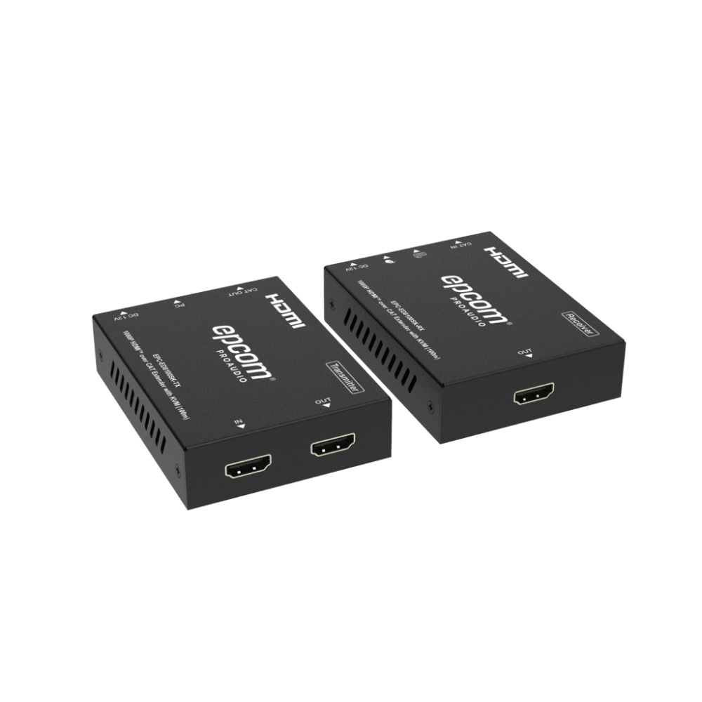 Epcom Transmisor y Receptor Alámbrico por Cable Cat6, Entrada 1 x RJ-45 1 x HDMI, Salida 1 x RJ-45 2 x HDMI, hasta 100 Metros