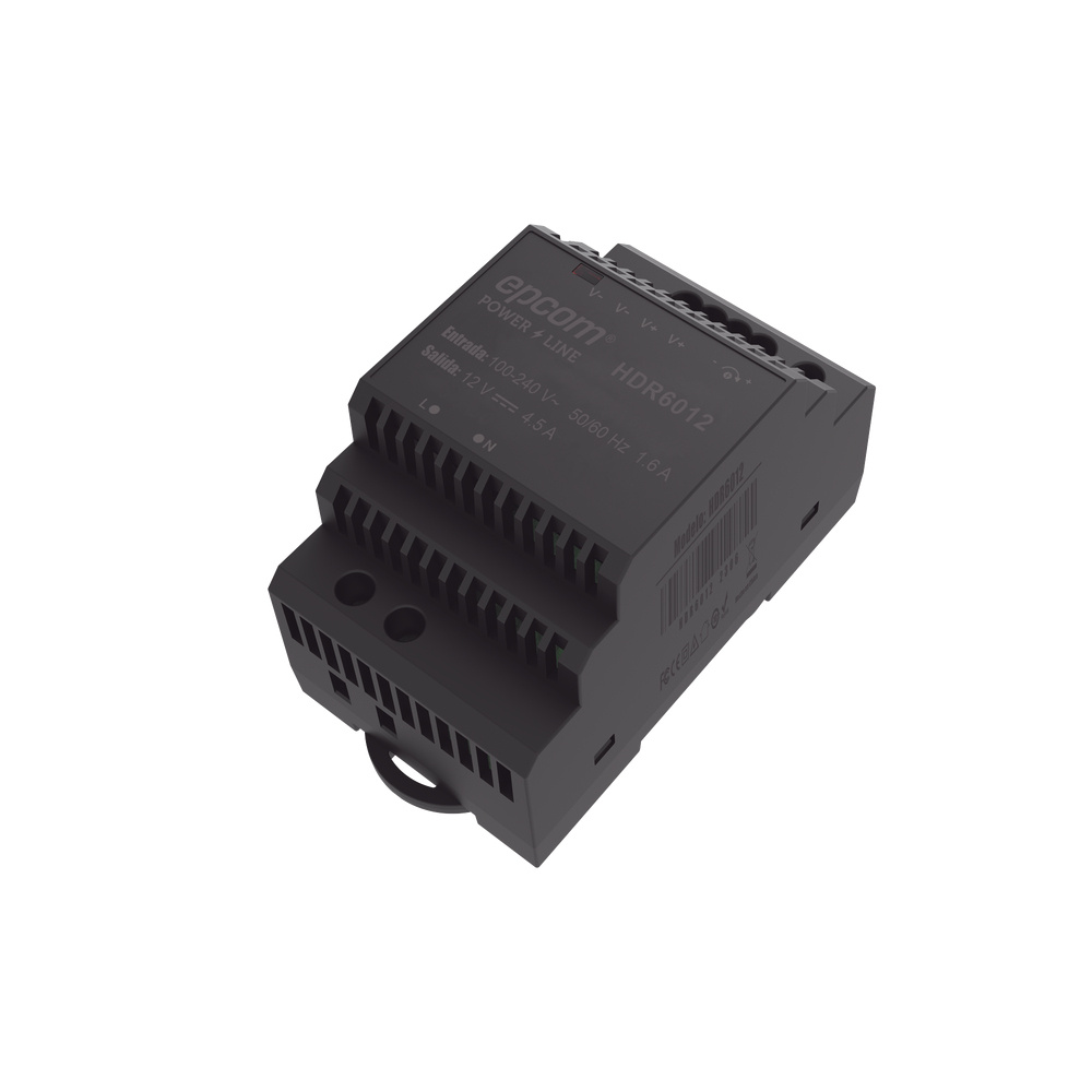 Epcom Fuente de Poder Industrial HDR-6012, Entrada 100 - 240V, Salida 15V, 4A