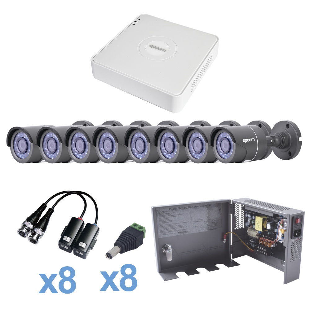 Kit de Vigilancia de 8 Cámaras CCTV Bullet 8 Canales KESTXLT8B