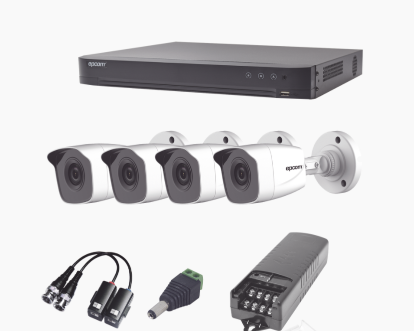 Epcom Kit de Vigilancia KEVTX8T4BW de 4 Cámaras CCTV Bullet y 4 Canales, con Grabadora