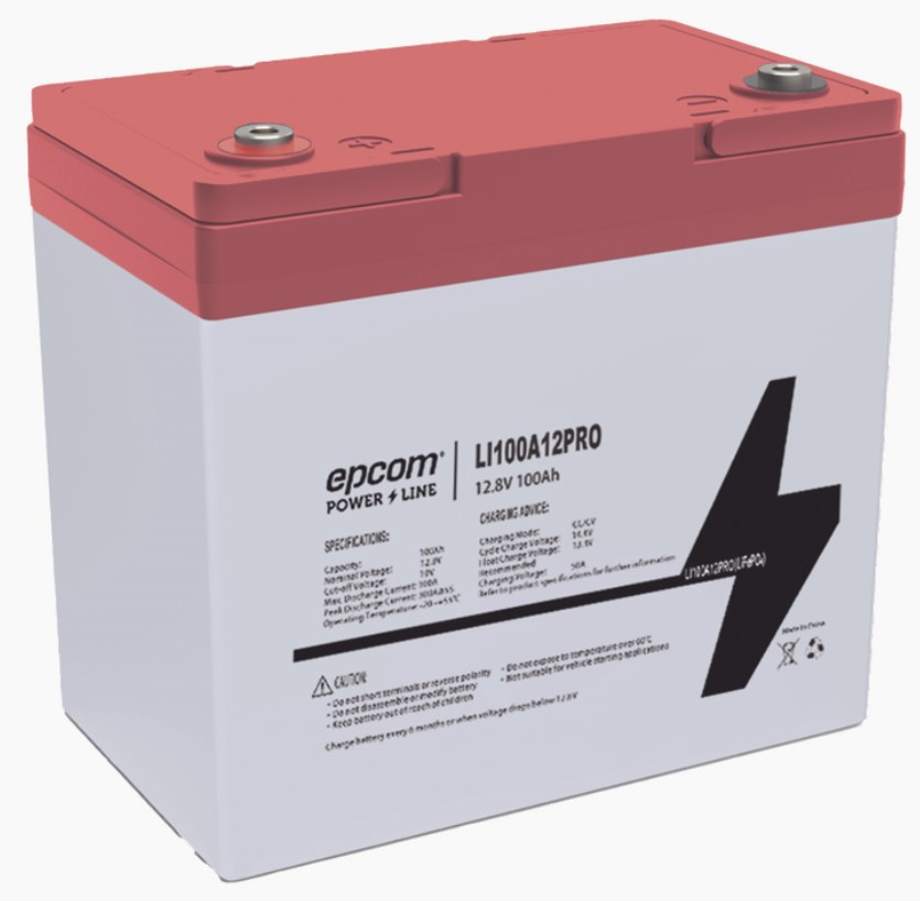 Epcom Batería Sellada LI100A12PRO, Litio, 12.8V, 100Ah