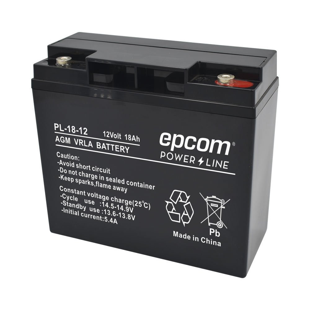 Epcom Bateria PL-18-12, AGM / VRLA, 18000mAh, 12V, Negro