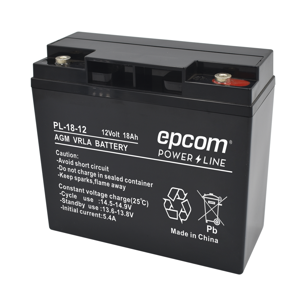 Epcom Bateria PL-18-12, AGM / VRLA, 18000mAh, 12V, Negro