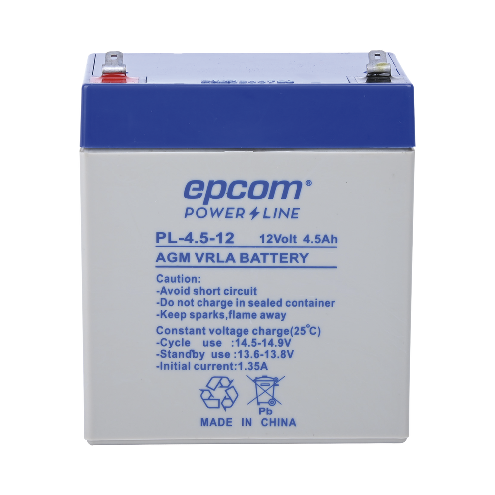 Epcom Batería Sellada PL-4.5-12, AGM, 12V, 4500mAh 