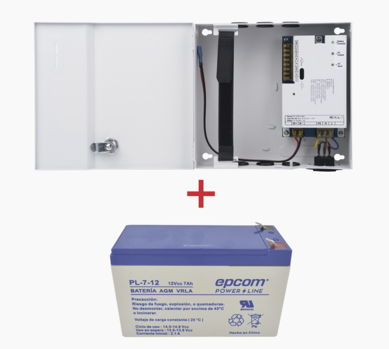Epcom Fuente de Poder para Control de Acceso PL12DC5ABK, Entrada 96 - 264V, Salida 11 - 15V