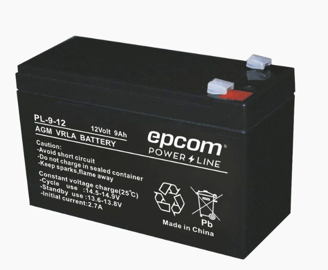 Epcom Batería para Alarma PL912, 12V, 9Ah