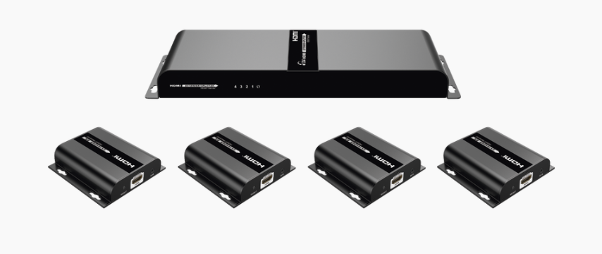Epcom Kit Divisor de Video HDMI, 4 Puertos, Negro