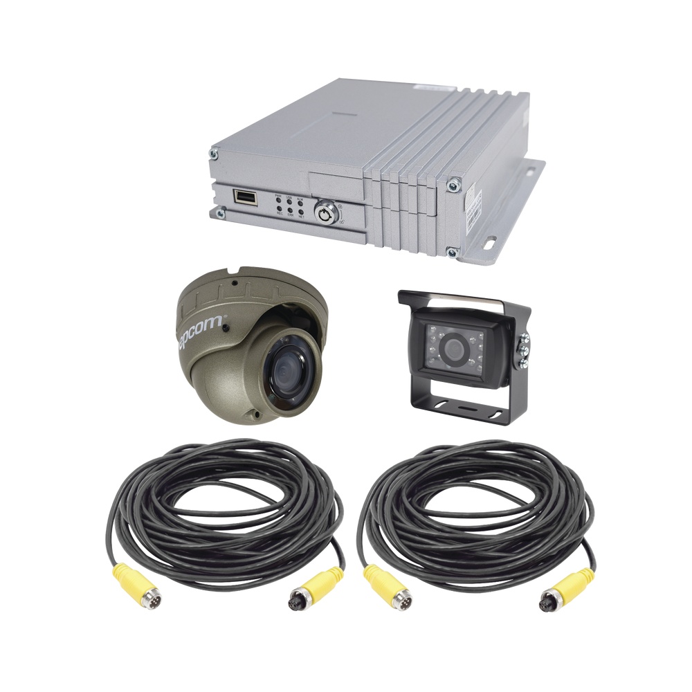 Epcom Kit de Vigilancia XMR400HKIT de 2 Cámaras CCTV y 4 Canales, con Grabadora DVR, 2 Cables Extensores
