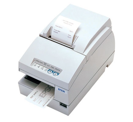 Epson TM-U675-012, Impresora de Multifunción incl. Cheques, Matriz de Puntos, Alámbrico, Serial, Blanco - Sin Cables