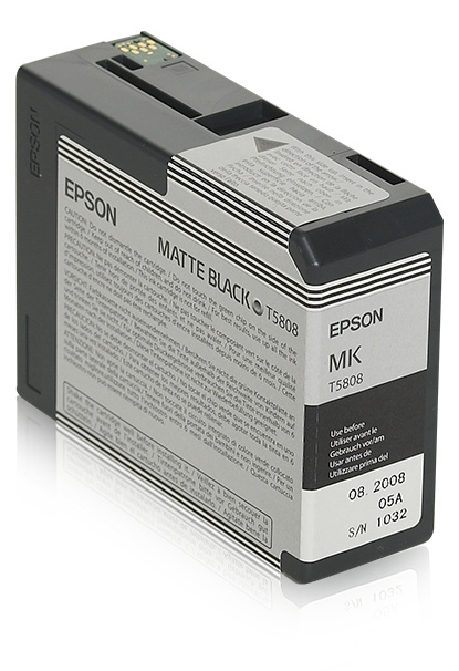 Cartucho Epson T580 UltraChrome K3 Negro Mate, 80ml
