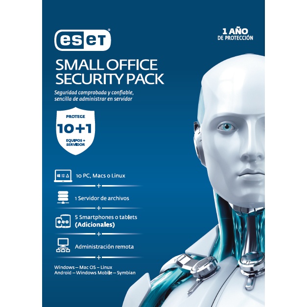 Eset Small Office Security Pack, 10 Usuarios + 1 Servidor, 1 Año, Windows/Mac/Linux/Android/iOS