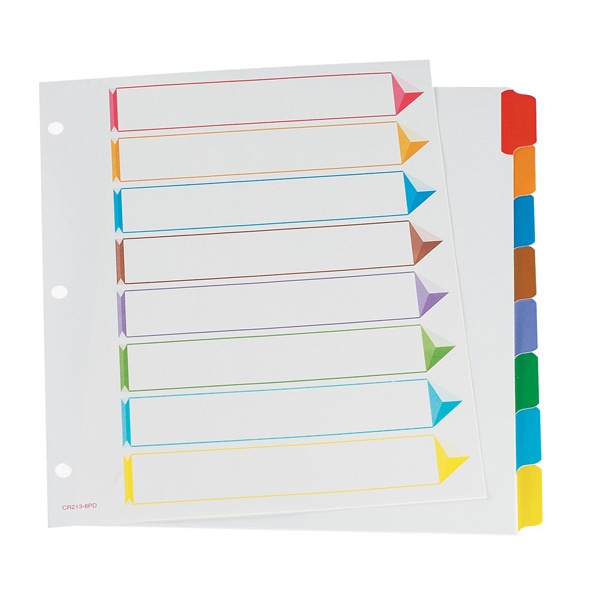 Esselte Separadores Omni-Dex, 8 Divisiones, Paquete de 12 Piezas