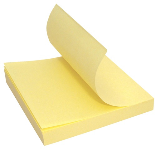 Esselte Nota Adhesiva de 75 mm x 75 mm, 1 Block de 100 Hojas, Amarillo
