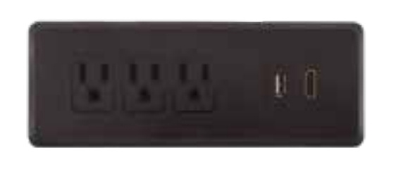 Estevez Multicontacto 31101-NG, 3 Contactos, 2x USB 13A, 125V, Negro