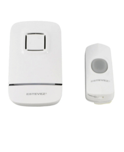 Estevez Timbre D649W-BL, Inalámbrico, 32 Tonos, hasta 150 Metros, Blanco
