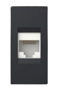 Estevez Placa de Pared N1118.5-NS, Cat5e, 1 Puerto, Negro