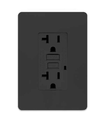 Estevez Tomacorriente N1329-NS, 2 Enchufes, 125V, 20A, Negro