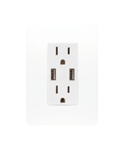 Estevez Tomacorriente N1330-BL, 2 Enchufes, 125V, 15A, Blanco