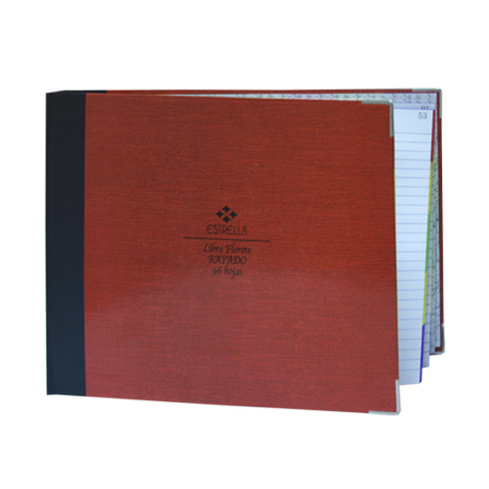 Estrella Libro Florete Forma Italiana de Raya, 96 Hojas, Azul/Marrón
