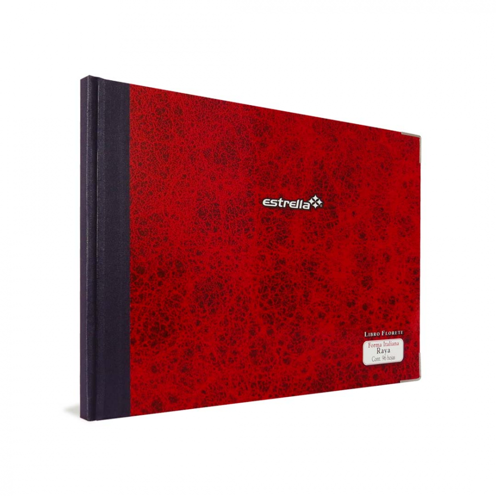 Estrella Cuaderno Florete de Raya, 240 Hojas, Rojo