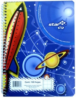 Estrella Cuaderno Forma Francesa de Cuadro Grande 7mm, 100 Hojas