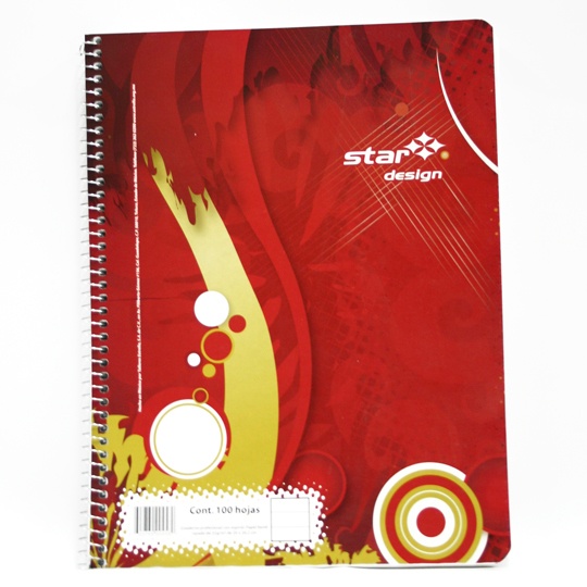 Estrella Cuaderno Profesional de Raya, 100 Hojas, Rojo